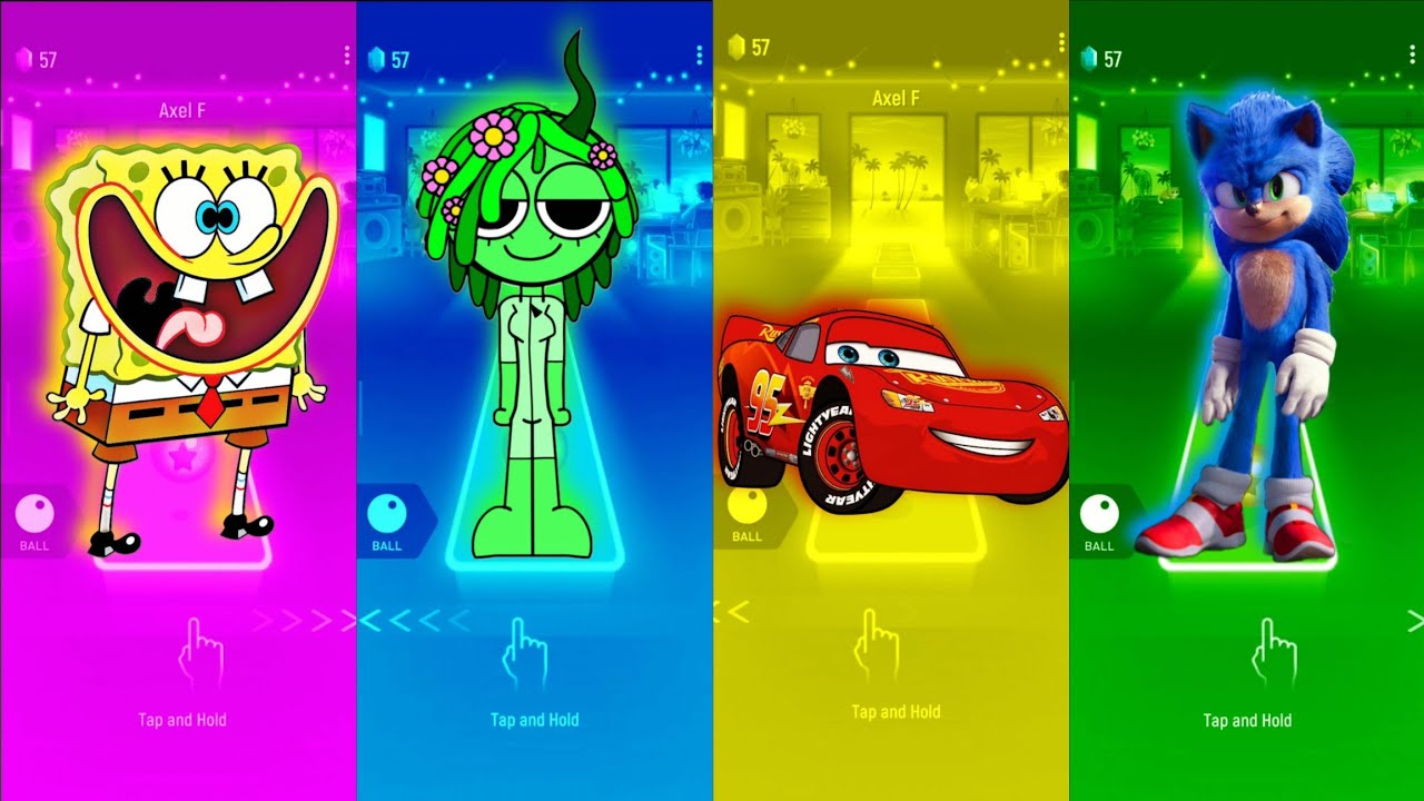 SpongeBob 🆚 Sprunki 🆚 McQueen 🆚 Sonic 🪩 Tiles Hop Edm Rush 