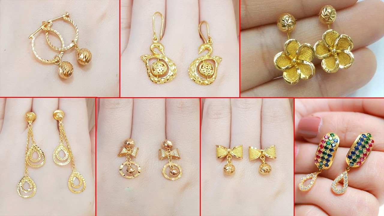 Latest Light Weight Gold Earrings designs | gold jhumki,hoop,chandbali ...