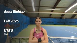 College Tennis Recruiting Video - Fall 2026 - Anna Richtar