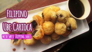 Filipino Ube Carioca With Sweet Dipping Sauce