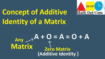 What is Additive Identity | Additive Identity of a Matrix | Matrices and Determinants | Math Dot Com