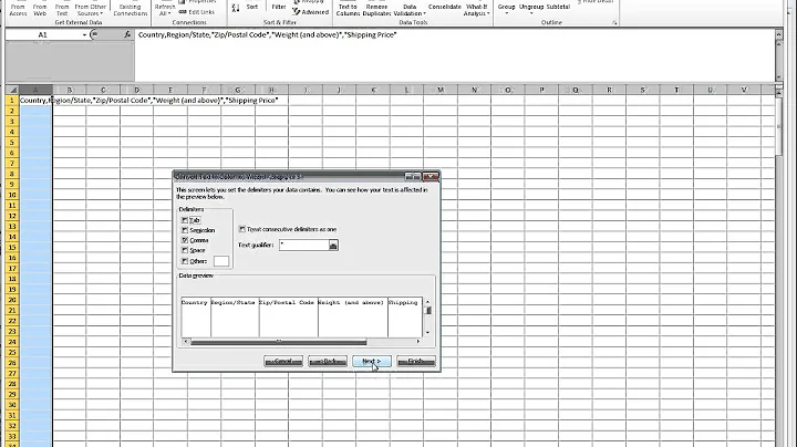 Microsoft Excel - CSV  Comma delimited