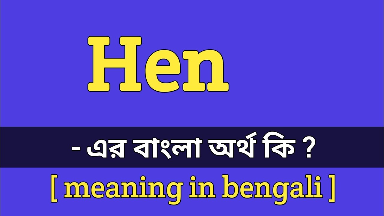 Hen Meaning In Bengali Hen YouTube