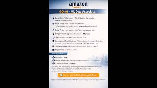 Amazon GO-AI ML Data Associate Hiring | Work From Home Opportunity|₹3LPA| #trending#shorts#amazon
