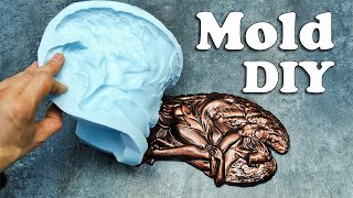 Making a silicone mold step by step. Casting plaster into the silicone mold DIY