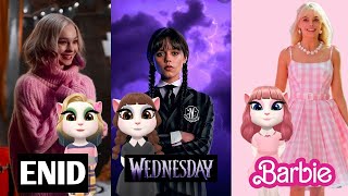 Wednesday VS Barbie VS Enid || My talking Angela 2 || makeover