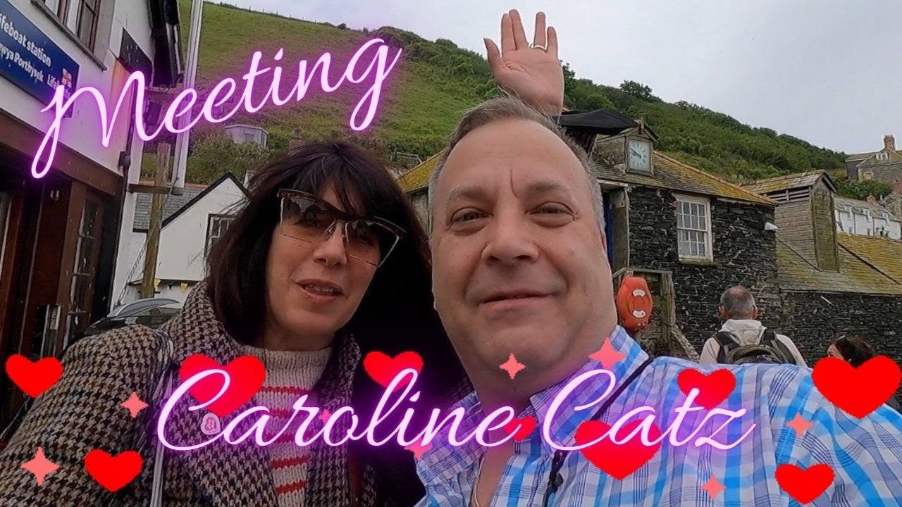 Doc Martin behind the scenes meeting Caroline Catz, Port Isaac North Cornwall England