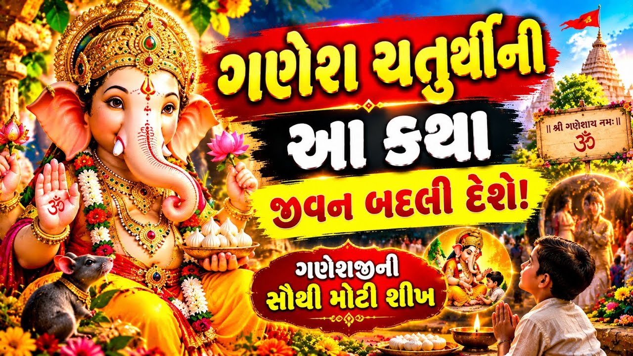 🚩 ગણેશ ચતુર્થીની આ કથા જીવન બદલી દેશે! ગણેશજીની સૌથી મોટી શી