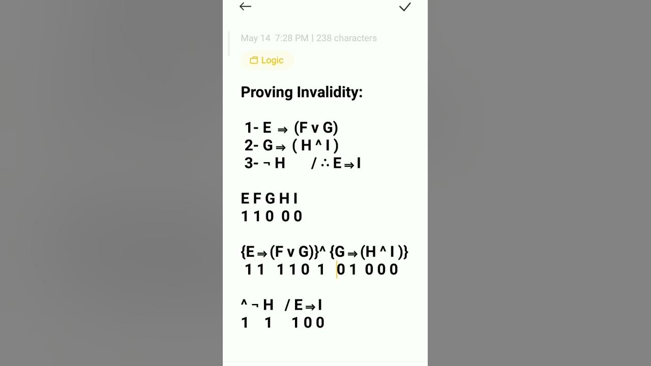 Logic proving invalidity youtube