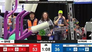 Qualification Match 66 - 2025 PCH District - Gwinnett Event Presented by GCPS