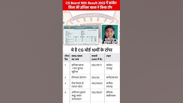 cg board 10th top 10 list 2025 | cg board 10th 12th result kaise dekhe 2025 | cg board result 2025
