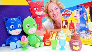 Eis für die Pyjamahelden - PlayDoh Eismaschine - Spielzeugvideo mit Nicole