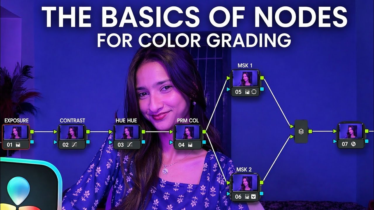 COLOR GRADING TUTORIAL THROUGH NODES🌸 | DAVINCI RESOLVE 20 - YouTube