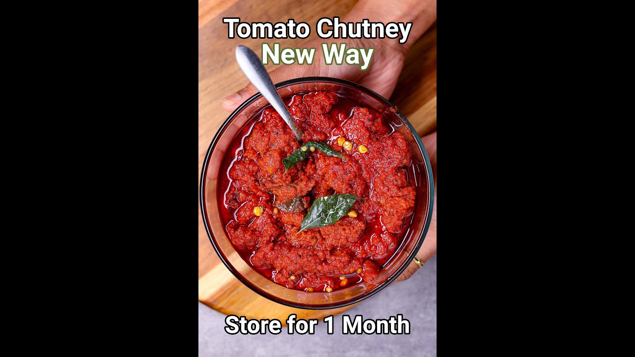 Store Chutney for 1 Month - Tomato Chatni Recipe New Way   Breakfast Chutney #ytshorts #shorts