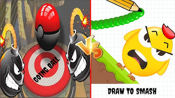 GOING BALLS (rolling ball) 🆚 Draw to smash  logic puzzle (save the dog and bee) Gameplay