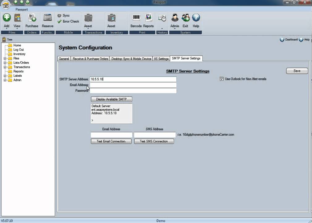 Asset: Configuring SMTP Server Settings from www.asapsystems.com