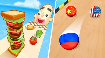 Sandwich Runner 🆚 Marble Run 3D 🌻🧿🌺New Levels Walkthrough Gameplay MC19