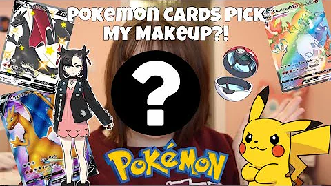 pokemon cards pick my makeup?! CHAMPION'S PATH MAR...