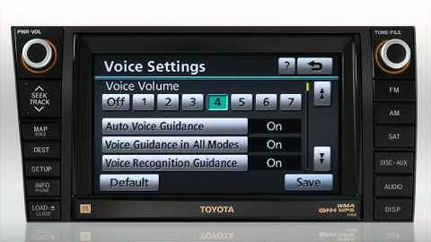 2011 Tundra Navigation - Adjust the Voice Guidance Volume