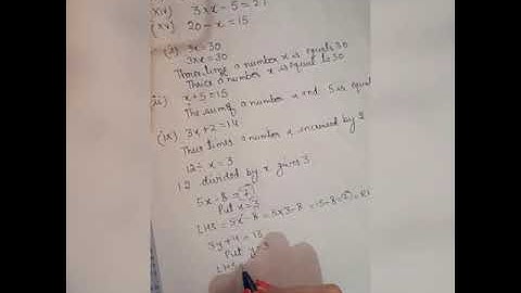 Linear Equation in one variable ( 6.1 & 6.2)