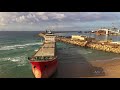 Cargo ship stuck on beach in Ashdod port