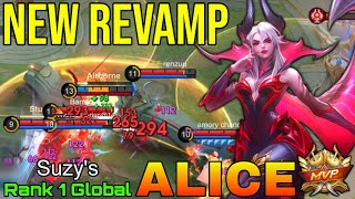 Alice New REVAMP Gameplay - Top 1 Global Alice by Suzy's - Mobile Legends