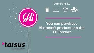 You can purchase Microsoft Products on the Tarsus Distribution Portal screenshot 2