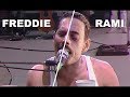 BOHEMIAN RHAPSODY MOVIE 2018 [ LIVE AID ] Side by Side with the QUEEN LIVE AID 1985 by LizMarsPamBex