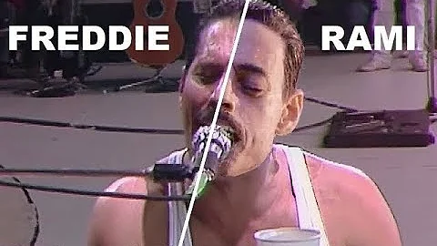 BOHEMIAN RHAPSODY MOVIE 2018 [LIVE AID] Side by Side w/ the QUEEN LIVE AID 1985
