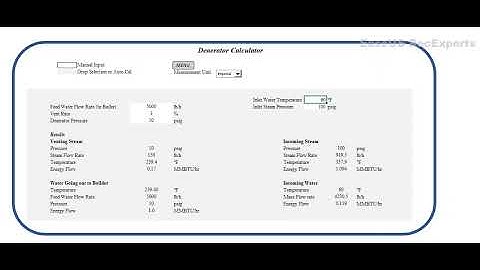 Deaerator Calculator