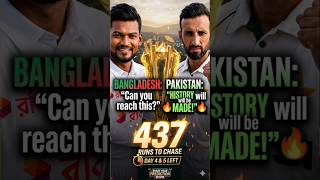 PAKISTAN’S BIGGEST TEST CHASE? 🔥 437 RUN TARGET vs BANGLADESH!#PakistanCricket #PAKvBAN #BANvsPAK