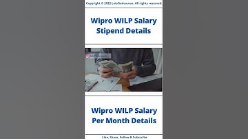 (Updated) Wipro WILP Salary Stipend Details #wipro #shorts