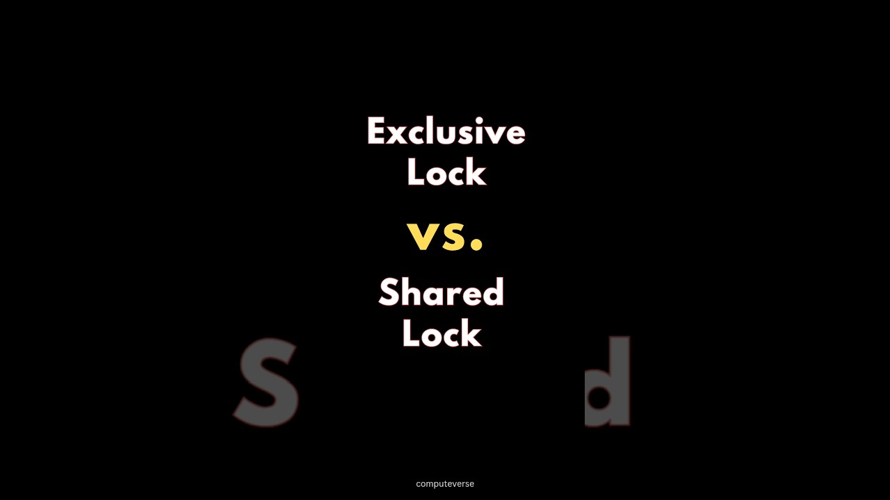 SQL EXCLUSIVE LOCK Vs. SHARED LOCK ✍️