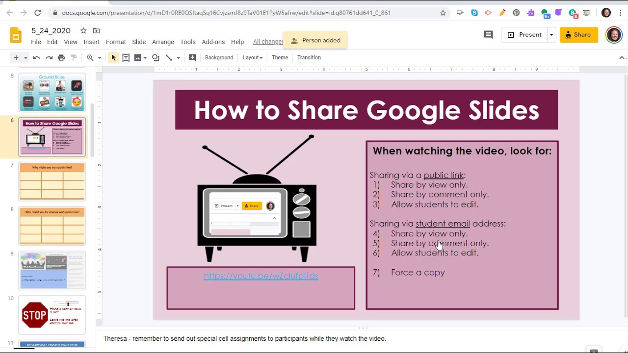 how to share a google slide presentation