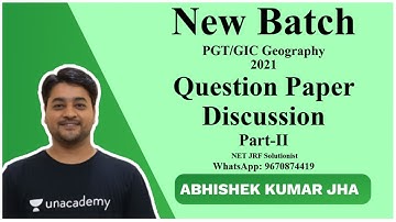 GIC/PGT/TGT - 2021 | Paper Discussion Part - II | Geography | by AKJ