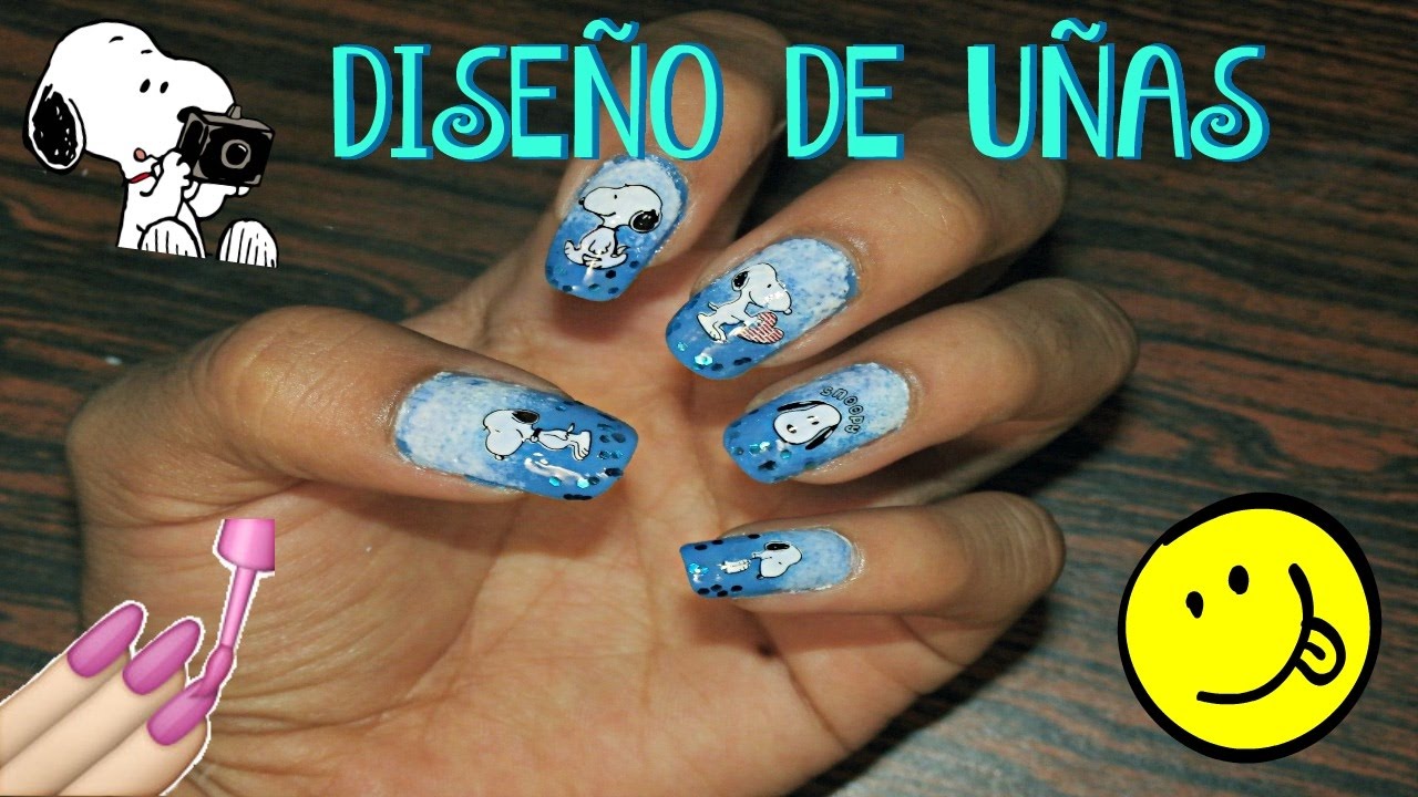 Diseño de Uñas de Snoopy | Paso a Paso | - Pao Uzcategui - YouTube