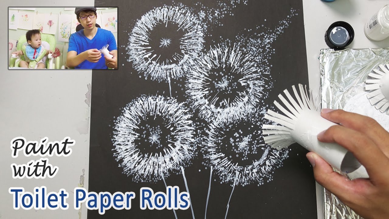 Use toilet paper to make a simple and beautiful decorative pulp and pa, painting pictures