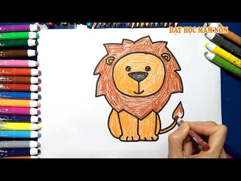 Ảnh Các Con Vật Cho Bé Tô Màu - Hướng dẫn cách vẽ CON SƯ TỬ, Tô màu CON SƯ TỬ - How to draw a Lion