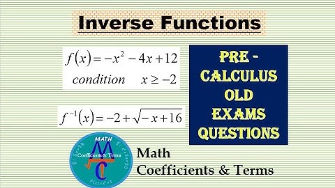 Find inverse of a function (Old Exams Questions) Lec. #  1