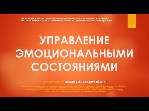 Видео: Вадим Лёвкин - Управление эмоциональными состояниями