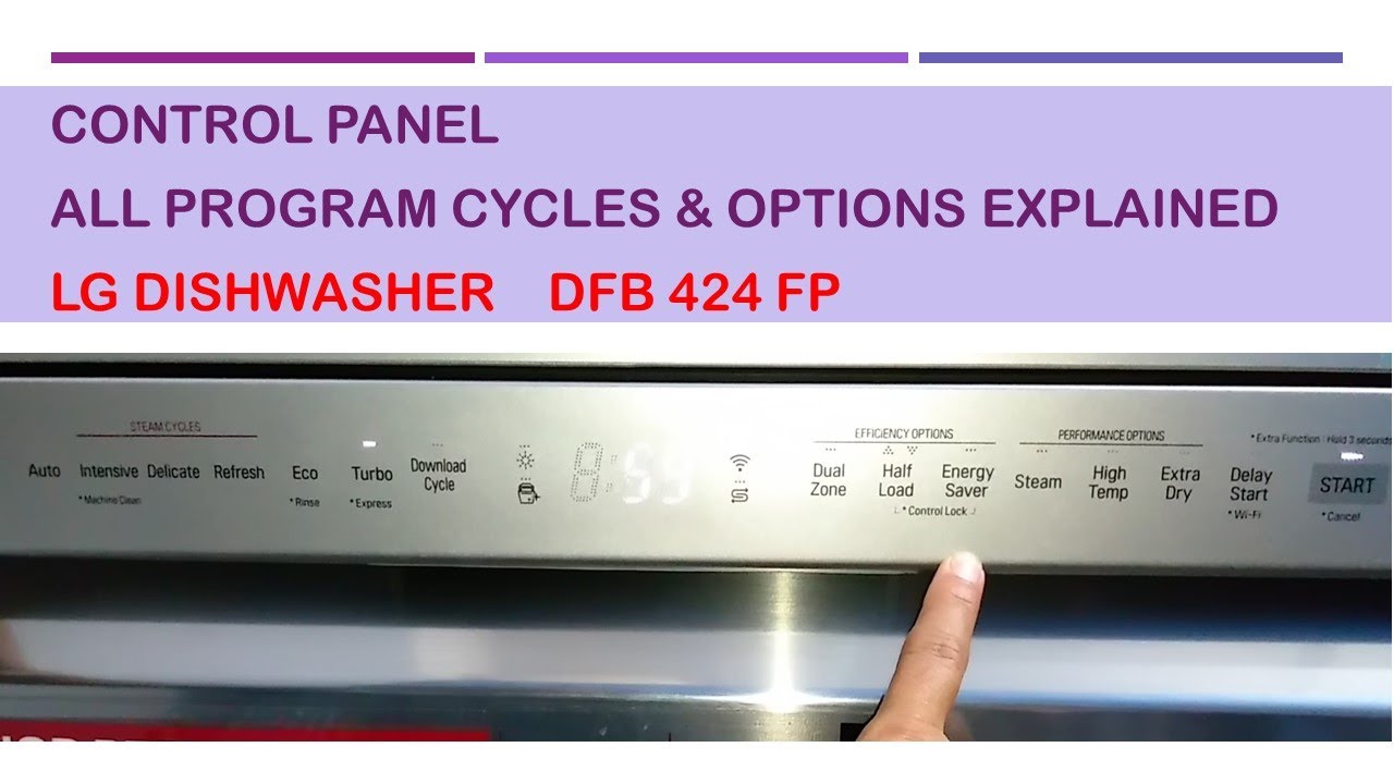 LG DISHWASHER DFB424FP | CONTROL PANEL 