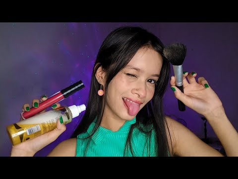 FAZENDO SUA MAQUIAGEM -  sons de boca, tapping, pincel pra relaxar e durmir