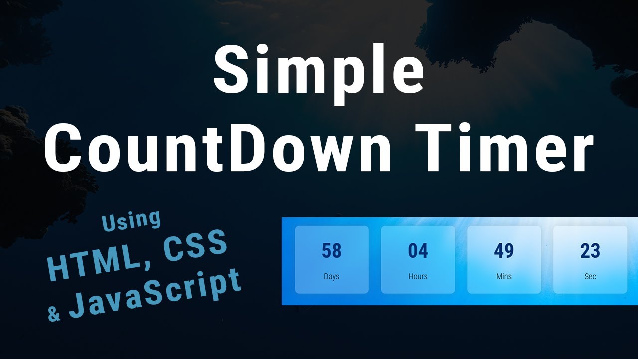 Create a Simple Countdown Timer using HTML CSS & JavaScript - YouTube