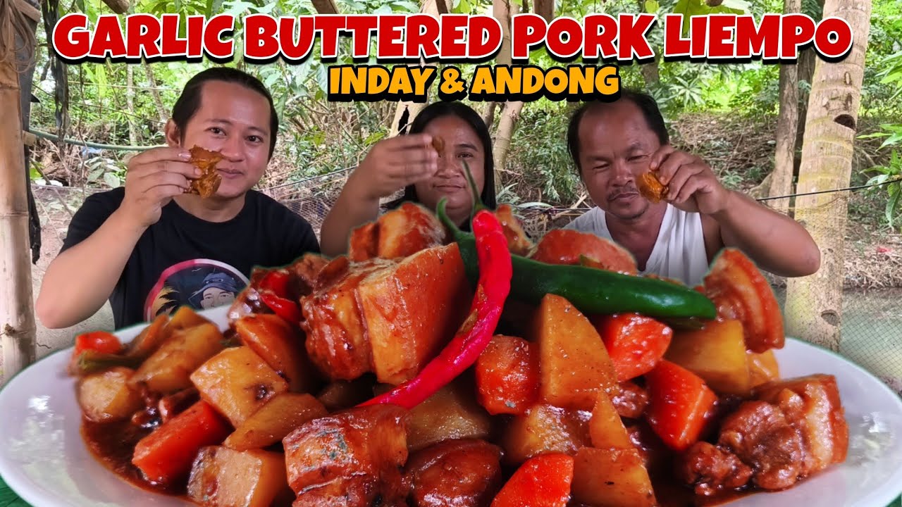 ANG SARAP‼️ GARLIC BUTTERED PORK LIEMPO with CARROTS & POTATO collaboration with INDAY & ANDONG