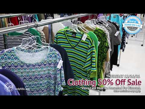 SVDP Fond du Lac: Clothing 50% Sale (12/16/21)