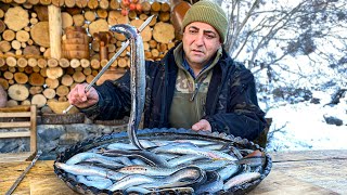 Crispy Cutlets of Unusual River Eel with No less delicious Kebab on the Grill