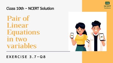 Ex.3.7 Q8 Pair of Linear Equations in Two Variables- NCERT Mathematics Class 10 | English