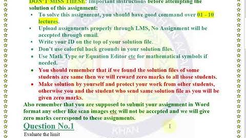 MTH632 Assignment No.1 💯% correct solution.||S khan academy||Limit||