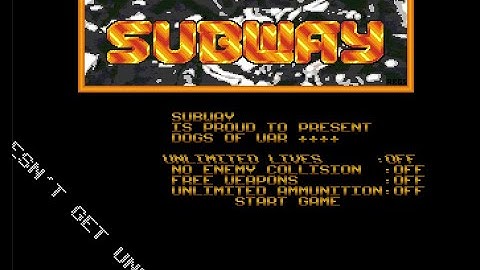 Subway Dogs of War Trainer Intro Amiga Cracktro (1989)