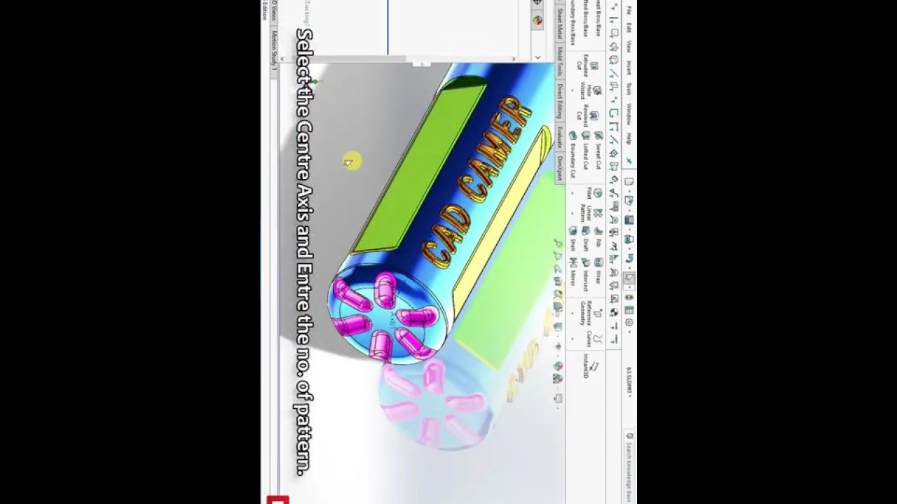 SOLIDWORKS DESIGN of Plastic Bottle Tutorial | CAD CAMER | #CAD #Shorts #CAM #Tutorial